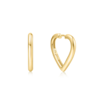 ANIA HAIE gold medium heart hoop earrings 19mm