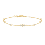 ANIA HAIE gold sparkling bezel cz station bracelet