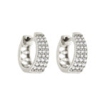 Rhodinert sølv øreringer 14mm med blanke zirconer