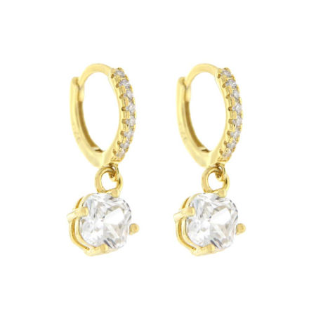 Forgylt sølv øreringer 12mm blanke Cubic Zirconia