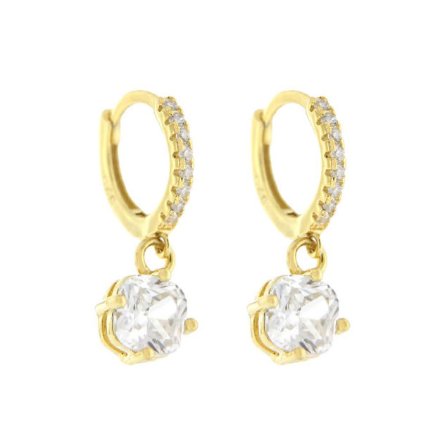 Forgylt sølv øreringer 12mm blanke Cubic Zirconia