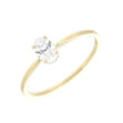 Gull ring med oval Cubic Zirconia 4x6mm
