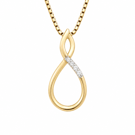 Gull anheng diamant 0,02ct W/P