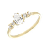 Gull ring med Cubic Zirconia