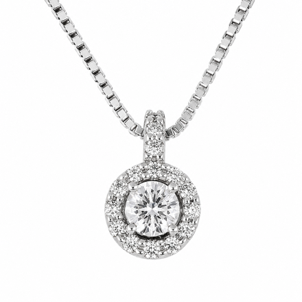 Hvitt gull anheng med diamanter 0,30ct W/SI
