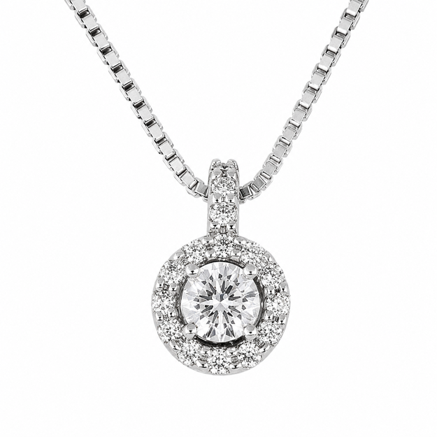 Hvitt gull anheng med diamanter 0,30ct W/SI