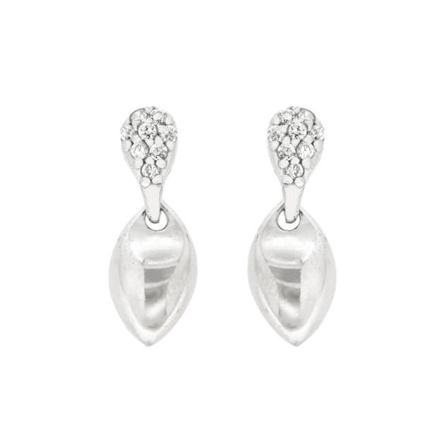 ØREHENG SØLV DRÅPE 7X12MM M/zirconer