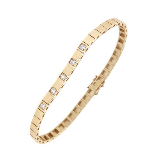 Gult gull armlenke allianse 5x0,10ct TW/SI 20cm