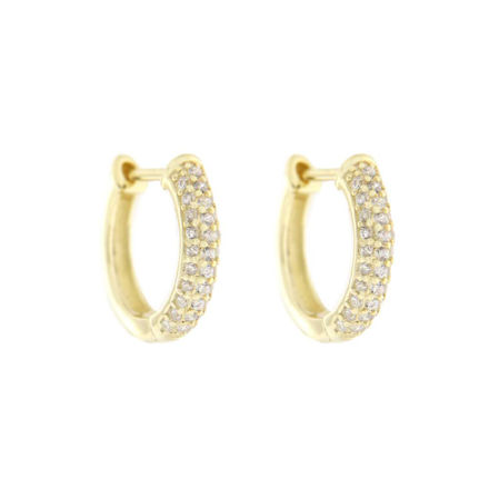 Forgylt sølv ørering Caia 14mm med zirconer