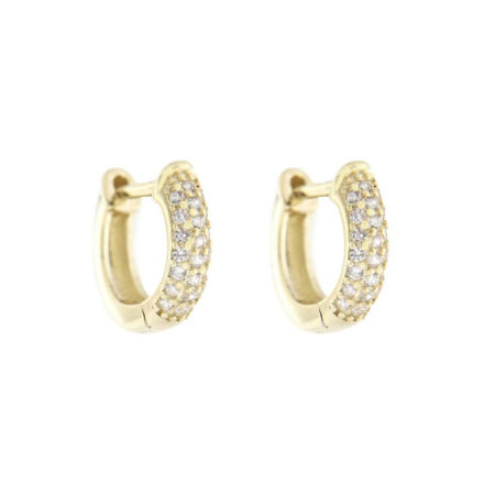 Forgylt sølv ørering Caia 12mm med zirconer