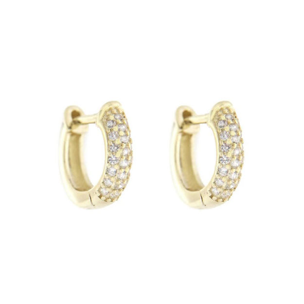 Forgylt sølv ørering Caia 12mm med zirconer