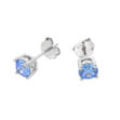 Rhodinert sølv ørepynt lyseblå zircon 5mm
