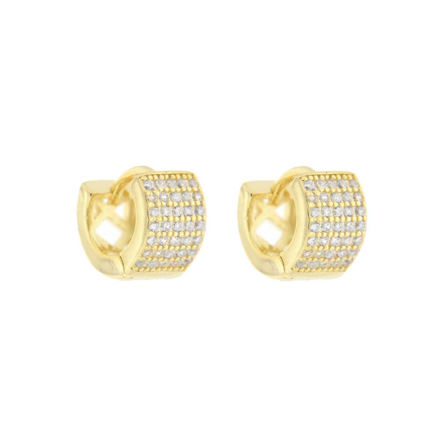 Forgylt sølv ørering zirconer 6mm 10mm