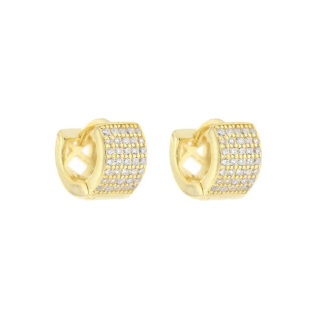 Forgylt sølv ørering zirconer 6mm 10mm