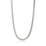 Rhodinert sølv halskjede flat slange 45cm