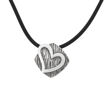 Rhodinert sølv halssmykke skravert hjerte