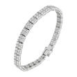 Rhodinert sølv armlenke 6mm bred med Cubic Zirconia, 19cm lengde