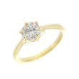 Forgylt sølv ring rosett med Cubic Zirconia