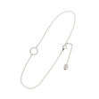 Rhodinert sølv armbånd sirkel med Cubic Zirconia 18+2cm