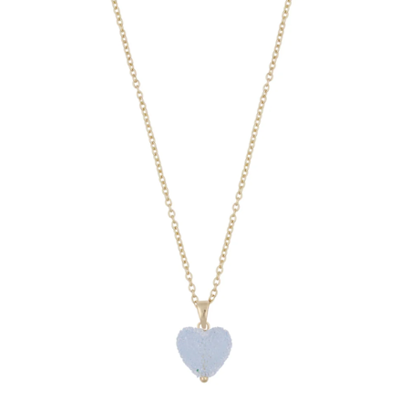 Sugar hearts pendant neck 42 g/light blue