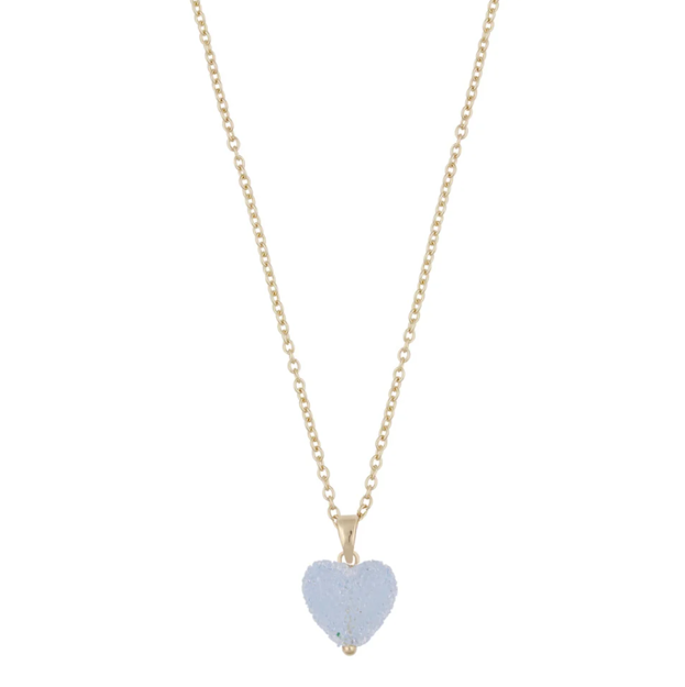 Sugar hearts pendant neck 42 g/light blue