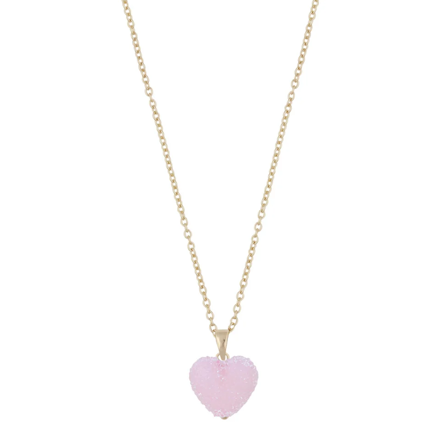 Sugar hearts pendant neck 42 g/light pink