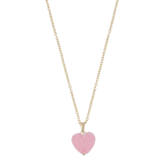 Sugar hearts pendant neck 42 g/pink