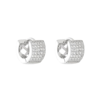 Rhodinert sølv øreringer zirconer 6mm 10mm