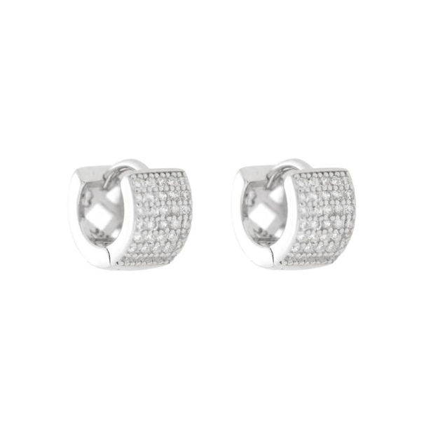 Rhodinert sølv øreringer zirconer 6mm 10mm