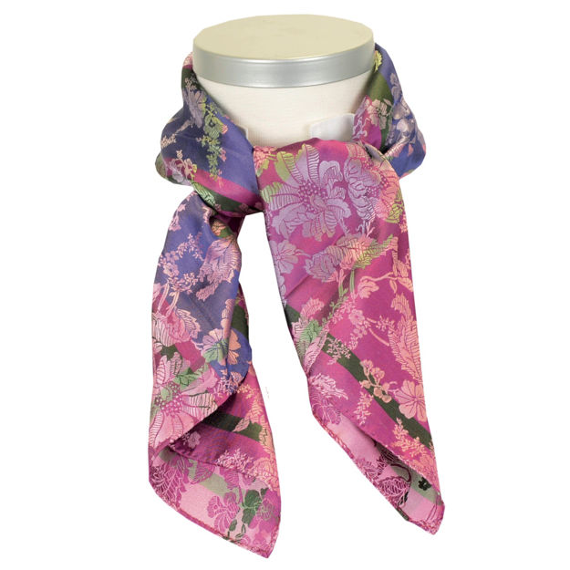 Herborg silkeskjerf rosa & lilla