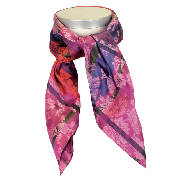 Herborg silkeskjerf rosa & lilla