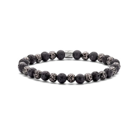 Frank 1967 stål armbånd 6mm svarte perler