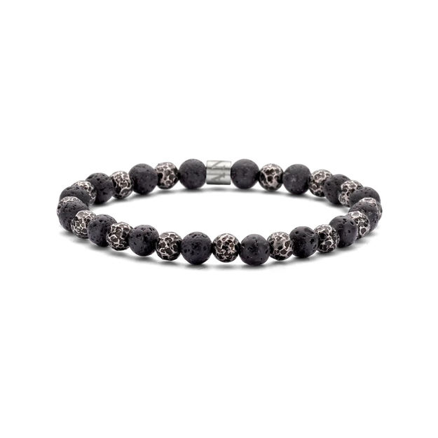 Frank 1967 stål armbånd 6mm svarte perler