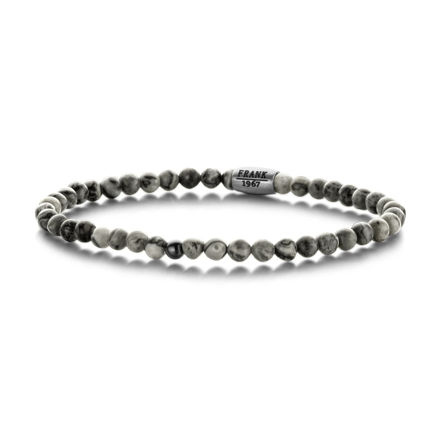 Frank 1967 stål armbånd med 4mm grå perler