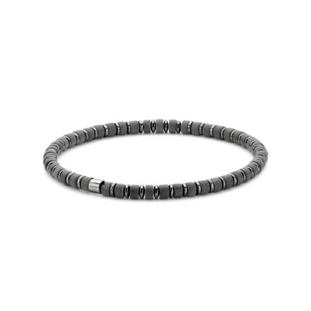 Frank 1967 stål armbånd med 4mm svarte agat perler