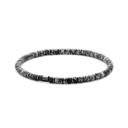 Frank 1967 stål armbånd 4mm gråspettete perler