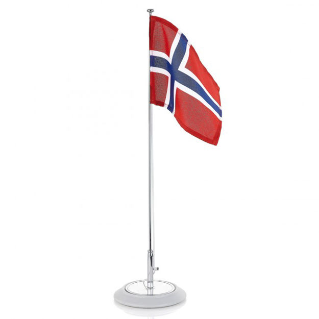 Flaggstang,fot i tinn og porselen 45cm