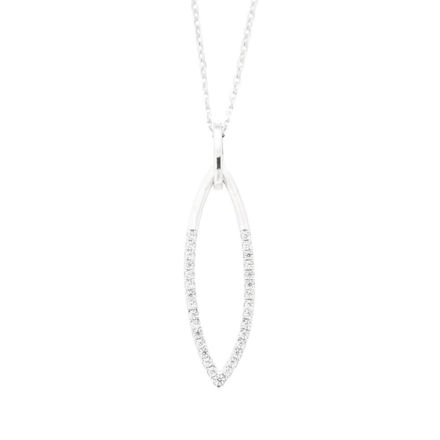 Rhodinert sølv halssmykke cubic zirconia 42+3cm