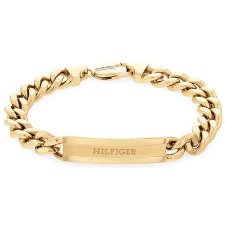 Gullfarget stål armbånd plate Tommy Hilfiger 20cm