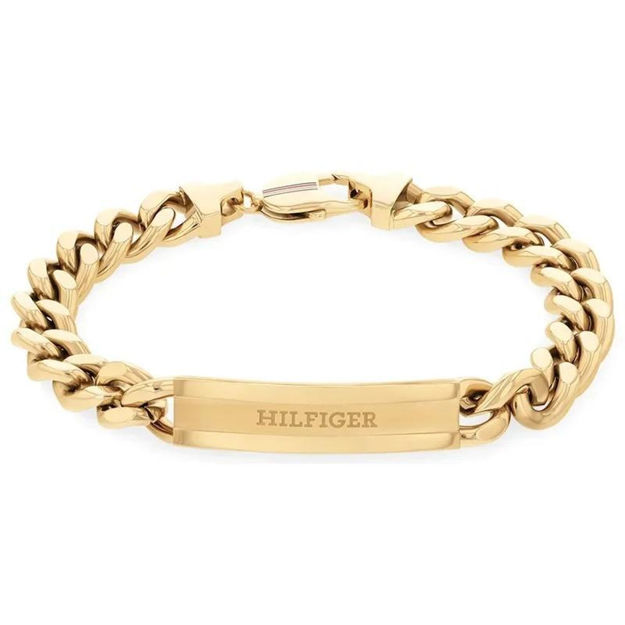 Gullfarget stål armbånd plate Tommy Hilfiger 20cm