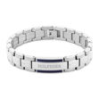 Herre panser stål armbånd med plate & blå stripe Tommy Hilfiger 20cm