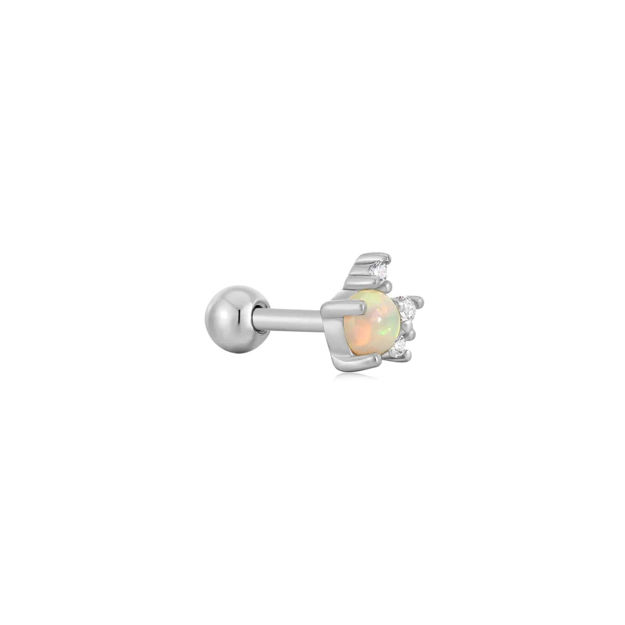 ANIA HAIE silver kyoto opal sparkle crown barbell singel earring E047-05H