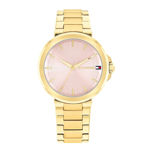 Tommy Hilfiger dameur stål & gull 34mm 5 ATM rosa skive, lenke