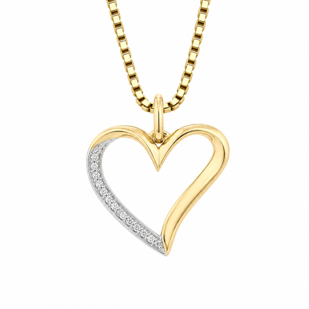 Gull hjerte diamanter 0,06ct WP1
