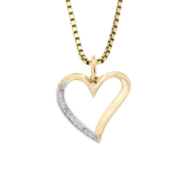 Gull hjerte diamanter 0,06ct WP1