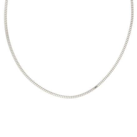 Rhodinert sølv kjede firkantet Omega 2,2mm 40+5cm