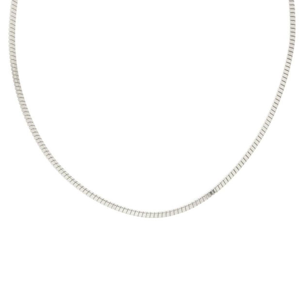 Rhodinert sølv kjede firkantet Omega 2,2mm 40+5cm