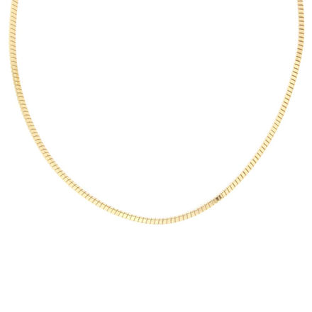 Forgylt sølv firkantet Omega kjede 2,2mm 40+5cm