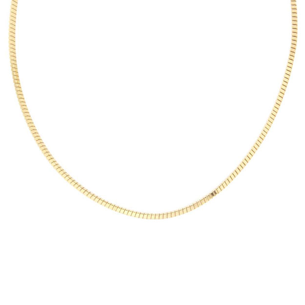 Forgylt sølv firkantet Omega kjede 2,2mm 40+5cm