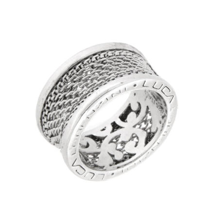 Rhodinert sølv ring mesh 11mm